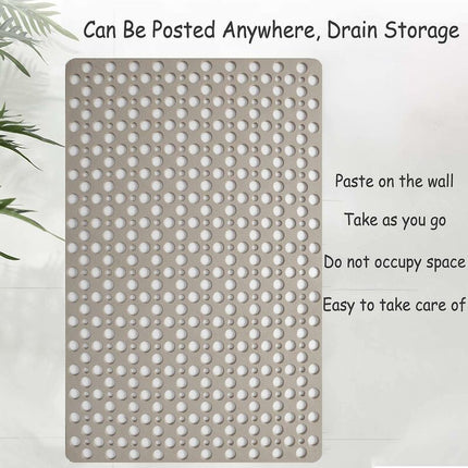 Anti-Mold Non-Slip Bath Mat Tpe Shower Mat Antibacterial Non-Slip Bathroom Mat With Suction Cups Khaki 16.9" X 29.5"..