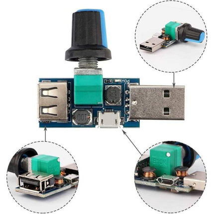 3 pcs 5W Usb Fan Speed Controller, Dc 5V Dc 4-12V To 2.5-8V Stepless Usb Fan Regulator Speed Control Knob With Switch.