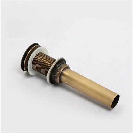 Single Handle Push-Pull Pop-Up Clicker Sink Faucet Build Plug Without Overflow (Antique Brass).