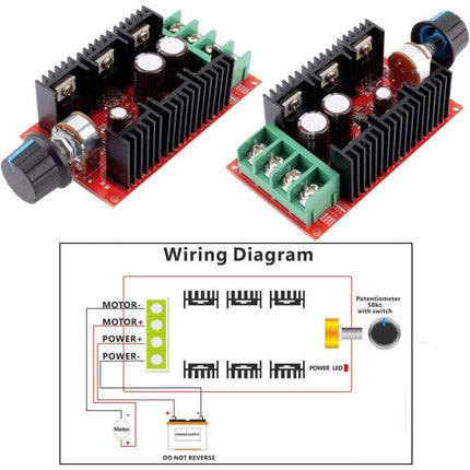 Dc Motor Speed Control Switch 12V 24V 48V 2000W Max 10-50V 40A Pwm Hho Rc Regulator, 1 Pack.