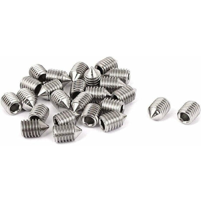16 pcs 5Mm Length Countersunk Grub Screws, Various Metric Threads, M3, M4, M5 & M6. A2 Grade Stainless Steel Hexagon.