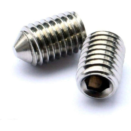 16 pcs 5Mm Length Countersunk Grub Screws, Various Metric Threads, M3, M4, M5 & M6. A2 Grade Stainless Steel Hexagon.