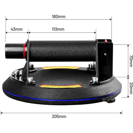Tile Suction Cup, 2 Pieces 8" Professional Glass Suction Cup, Glass Lifting Suction Cup, Glass Vacuum Suction Cup, Load.