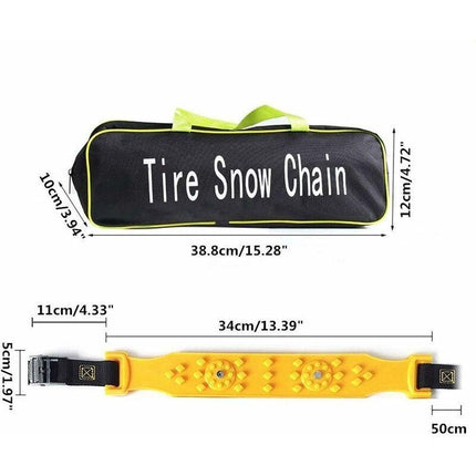 10 pcs Car Snow Socks 185-225 Mm, Yellow Snow Chains, Adjustable Emergency Traction Cables Anti-Slip Car Tire Chain,.