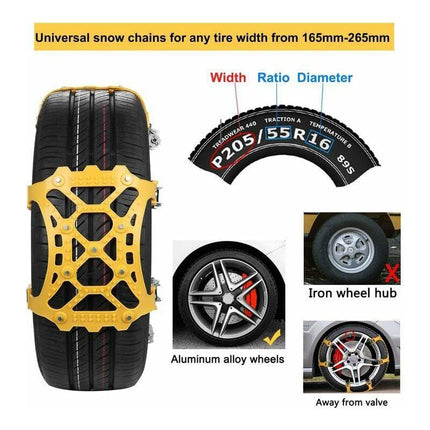 Snow Chains 6Pc Suitable For 165-275Mm.