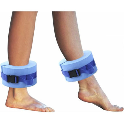 Foam Swimming Armbands, Water Aerobics Float Ring, Ankle Arm Belts With Quick Release Buckle 2 Pack, Blue.
