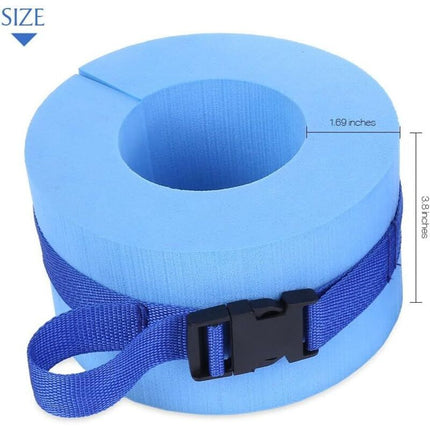 Foam Swimming Armbands, Water Aerobics Float Ring, Ankle Arm Belts With Quick Release Buckle 2 Pack, Blue.