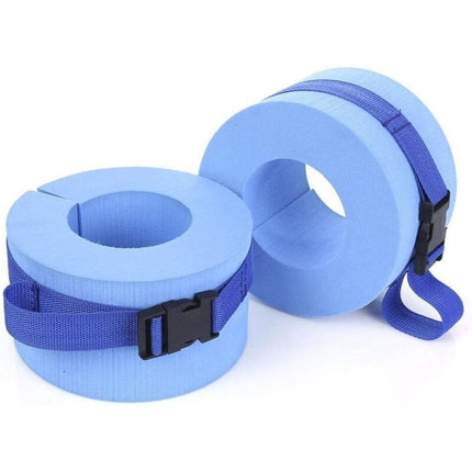 Foam Swimming Armbands, Water Aerobics Float Ring, Ankle Arm Belts With Quick Release Buckle 2 Pack, Blue.