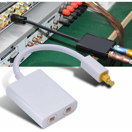 Dual Port Digital Optical Audio Splitter Easily Connect Multiple Components Without Swapping Connections Low Jitter.