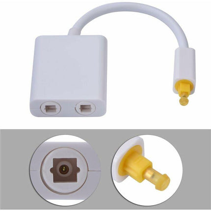 Dual Port Digital Optical Audio Splitter Easily Connect Multiple Components Without Swapping Connections Low Jitter.