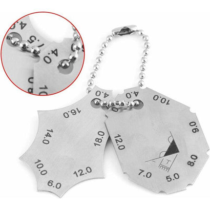 Welding Gauge, Fillet Weld, T-Joint, Throat Depth, Leg Length, Two-Piece Gauge Ruler, Made Of High Quality Stainless.