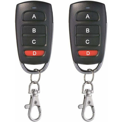 2 Pack Universal Garage Door Cloning Key Fob Remote Control 433Mhz 4 Button Cloner For Garage Door Electric Door Etc.