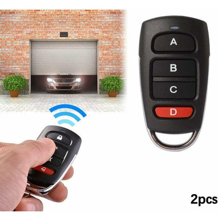 2 Pack Universal Garage Door Cloning Key Fob Remote Control 433Mhz 4 Button Cloner For Garage Door Electric Door Etc.