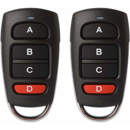 2 Pack Universal Garage Door Cloning Key Fob Remote Control 433Mhz 4 Button Cloner For Garage Door Electric Door Etc.