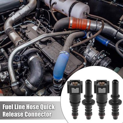 7.89Mm To 8Mm Straight Car Fuel Hose Quick Release Connector 2 Set.