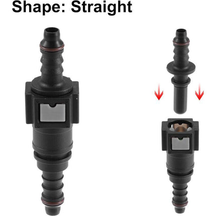 7.89Mm To 8Mm Straight Car Fuel Hose Quick Release Connector 2 Set.