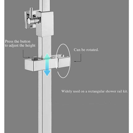 Adjustable Rectangular Shower Head Sliding Bracket Holder For Bathroom.