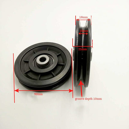 90Mm Bearing Nylon Pulley, Muscle Training Pulley, Universal Wheel For Cable Machine Gym Equipment Garage Door, Sliding.