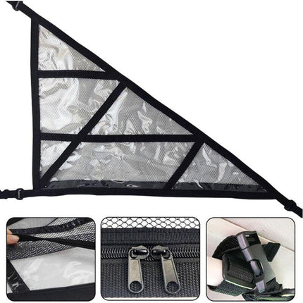 Ceiling Cargo Net - Triangle Car Ceiling Cargo Net Pocket Storage Net - Adjustable Double Layer Mesh ROof Organizer.