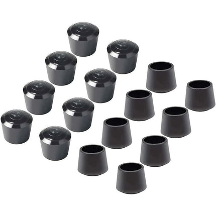 16 Pack Chair Leg Caps, Chair Leg Cap Rubber Chair Leg Protection End Caps, Inner Diameter - 7/8 Inch / 22 Mm, Black.