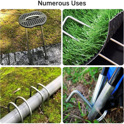 50 Garden Stakes With Washers, Galvanized Steel Tarpaulin Fixing Stakes, Mulch Fabric Fixing Staples, Galvanized Stakes.