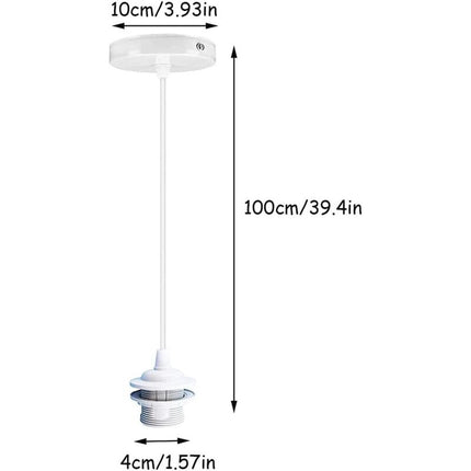 Parts E27 Lamp Socket, Pendant Light Holder Hanging Lamps Accessories With 1M Cable, E27 Lamp Holder With Cable For.