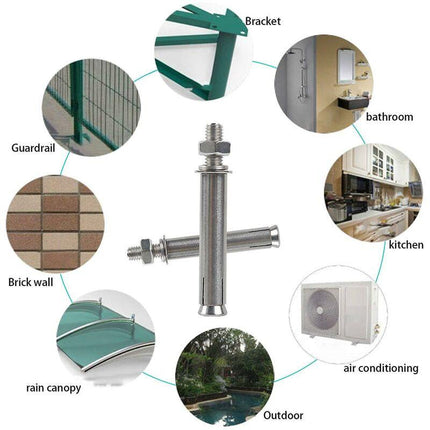 M6X100Mm Hex Expansion Bolts 304 Stainless Steel Expansion Screws Heavy Duty Concrete Anchors Fixing Screws For Wall.
