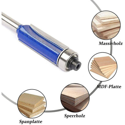 4Pc Flush Trim ROuter Bit Set - 6Mm Shank - Ball Bearings - Grooving ROuter Bit - Wood ROuter Bit - Grooving ROuter Bit.
