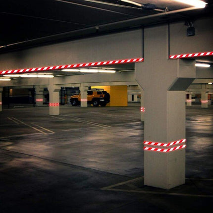 2 pcs Reflective Tape Safety Warning Reflective Sticker Film White Red, Fluorescent Safety Tape Sticker For Night.