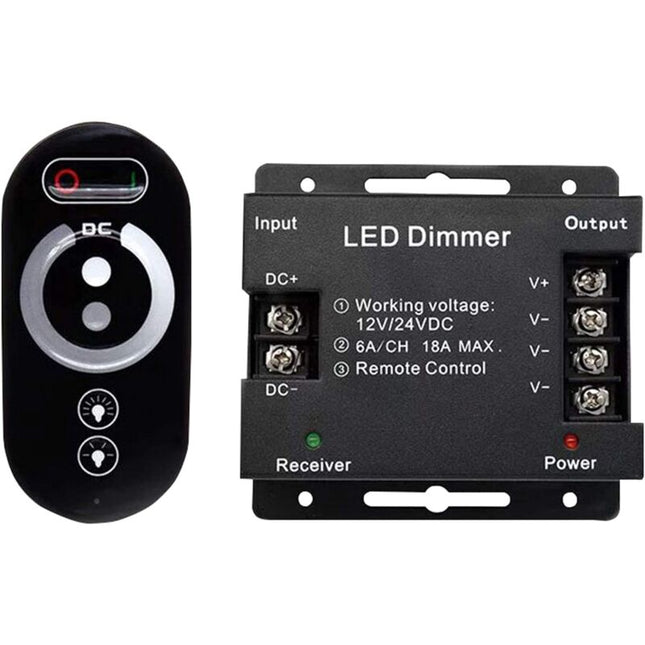 12V Wireless LED Touch LED Dimmer Switch - 12V Dc With Remote Control For All Dc Dimmable LED Lamps - 18A Wireless.