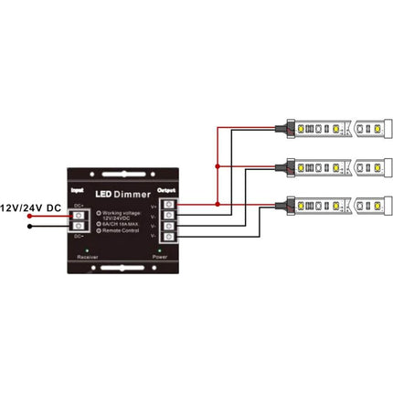 12V Wireless LED Touch LED Dimmer Switch - 12V Dc With Remote Control For All Dc Dimmable LED Lamps - 18A Wireless.