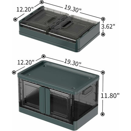 Plastic Storage Box, 32L Foldable Storage Box, With Lid And 4 Stackable Wheels, For Clothes Toys, Kitchen Storage,.