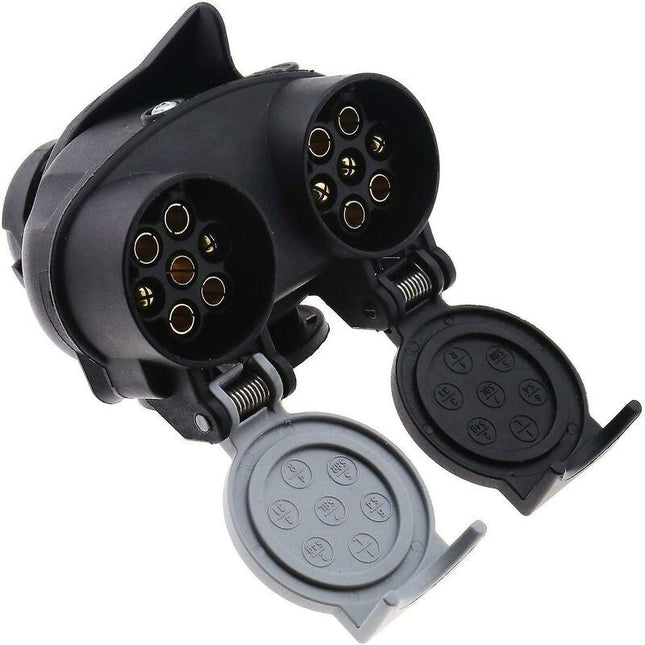 13 To 7 Pin Trailer Socket 12N 12S Dual Adapter Converter European Plug For Car Trailer Truck Towbar 12V Waterproof.