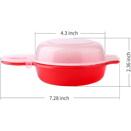 2 Pack Microwave Egg Cooker 1 Minute Hamburg Omelette Maker Kitchen Tool (Red & Clear).