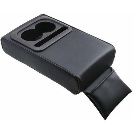 Car Armrest Cushion, Universal Car Center Console Armrest Pillow Pu Leather Memory Foam With Cup Holders And Storage.