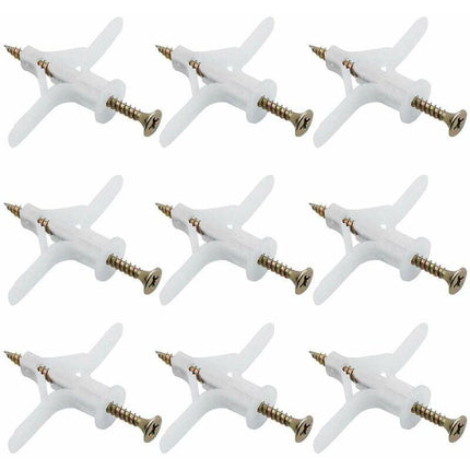 50 pcs Plasterboard Anchors Sets Plastic Expansion Pipe Aircraft Self Drilling Expansion Tube Anchors Used For Most.