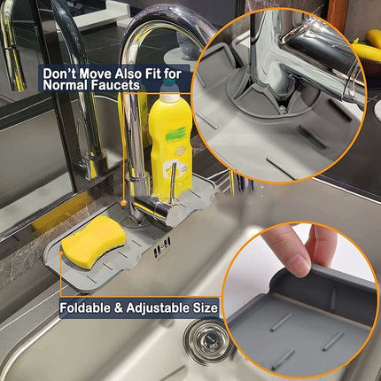 Silicone Faucet Handle, Faucet Sink Splash Guard, Splash Guard For Kitchen, Bathroom, Sink Mat, Dish Drying Mat, Dish.