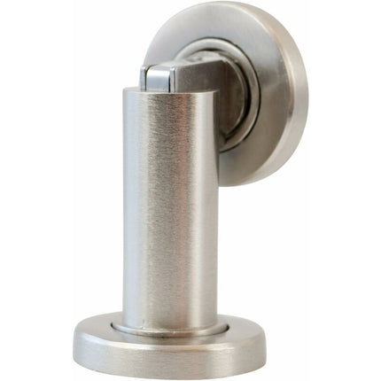 Magnetic Door Stop Ms010 In Stainless Steel Look - Door Stop With Floor And Wall Mounting Hardware - Magnetic Door Stop.