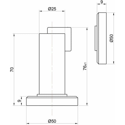 Magnetic Door Stop Ms010 In Stainless Steel Look - Door Stop With Floor And Wall Mounting Hardware - Magnetic Door Stop.