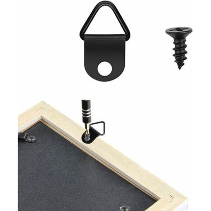50 pcs Picture Hooks Picture Frame Hanger No Drilling Metal D Rings Frame Mounting For Picture Frame Mirror Fixing Wall.