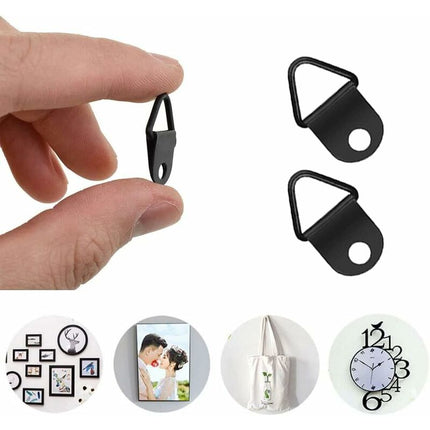 50 pcs Picture Hooks Picture Frame Hanger No Drilling Metal D Rings Frame Mounting For Picture Frame Mirror Fixing Wall.
