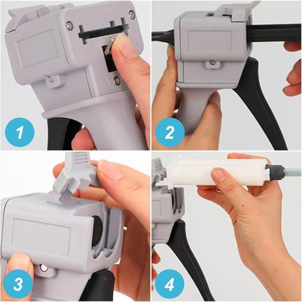 50Ml Epoxy Dispenser Gun, Ab Epoxy Glue Gun Handle Applicator For Mixing Glue, 1:1 And 2:1 Ratios (Gun).