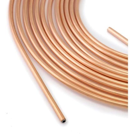 7.6M Brake Copper Hose, Brake Pipe Tube, Od 4.76Mm, Id 3.3Mm With 16 Nuts.