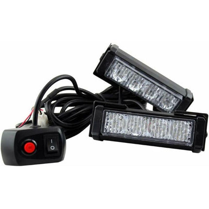 Strobe Lights, 2 pcs 8 LEDs Emergency Strobe Warning Lights Emergency Flashing Warning Lights 12V Universal For Car.