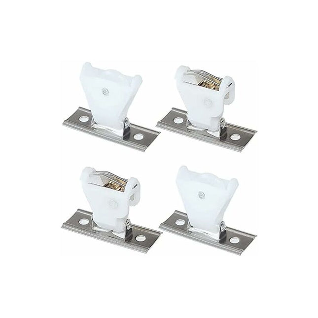 4 Pack White Plastic Swivel Type Cord Lock Mechanism And Cord Return Pulley And Stainless Steel Bracket For Woven Wood.