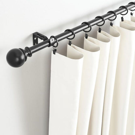 Adjustable Curtain ROd Wall Bracket, 2 Pack, Black.