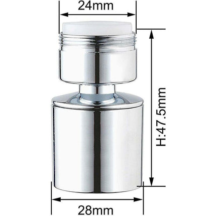 24Mm Dual Function Kitchen Faucet Aerator, Acs Certification, Chrome Male Thread (M24).