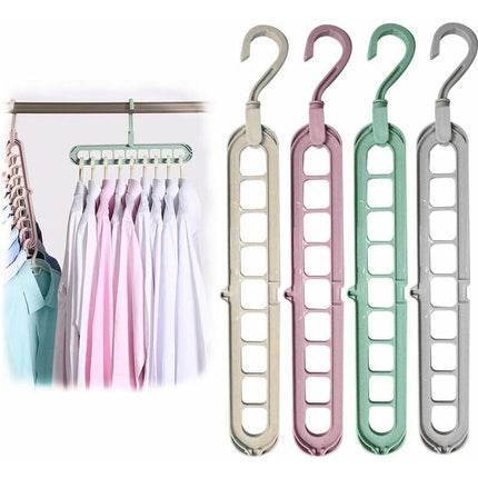 12 pcs Magic Hangers, Premium Quality Foldable Hangers, Multi-Function Space Saving Hangers, For Storing And Drying.