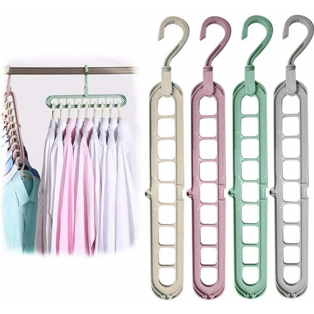 12 pcs Magic Hangers, Premium Quality Foldable Hangers, Multi-Function Space Saving Hangers, For Storing And Drying.
