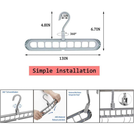 12 pcs Magic Hangers, Premium Quality Foldable Hangers, Multi-Function Space Saving Hangers, For Storing And Drying.